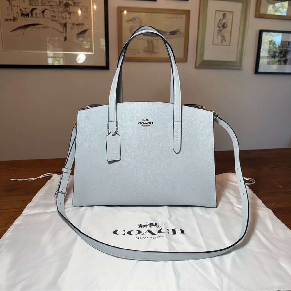 Coach | Charlie Carryall | Light Blue Leather
